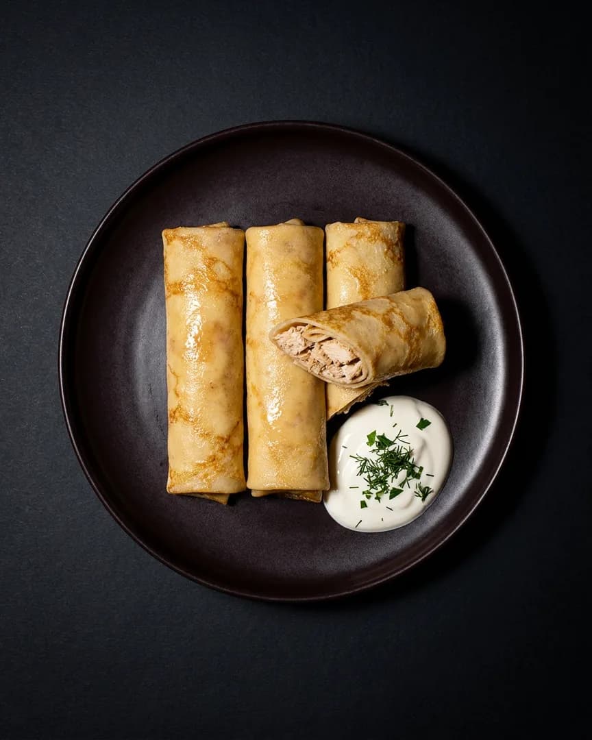 Blinis con pollo