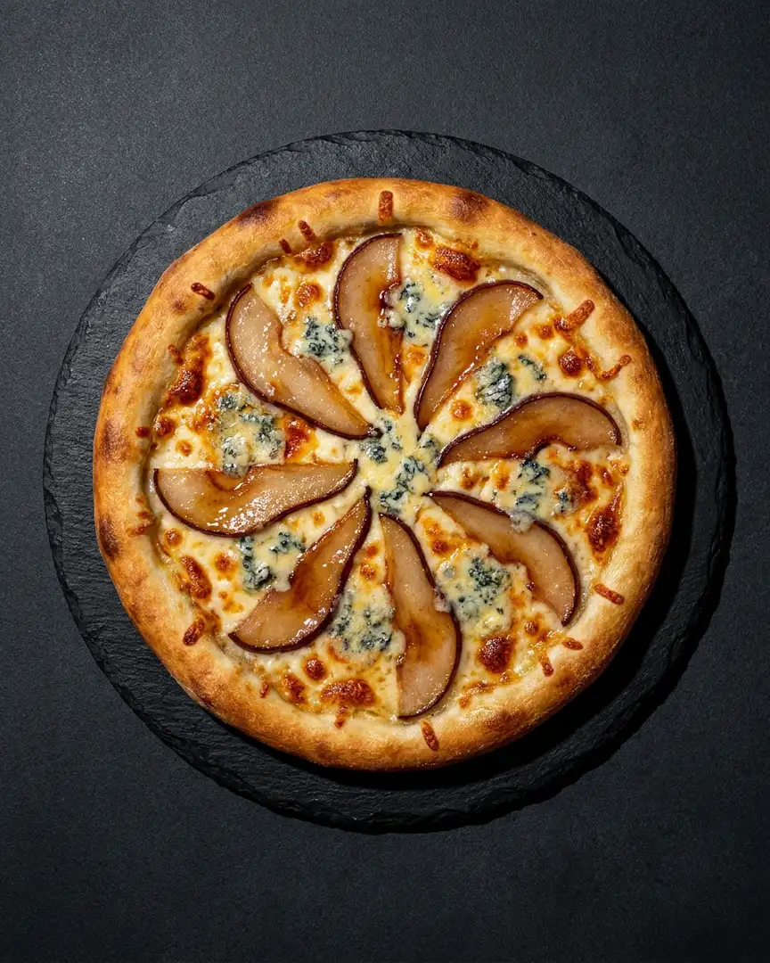 Khachapuri con pera y gorgonzola