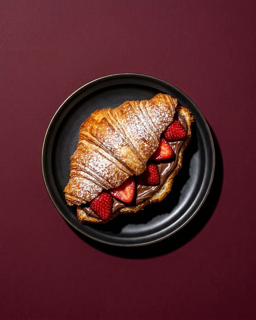 Croissant con Nutella y fresas