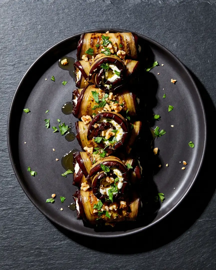 Rollitos de berenjena con queso